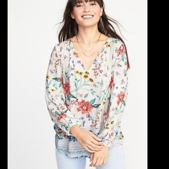 Old Navy women’s boho cottage core blouse‎ - Picture 2 of 13